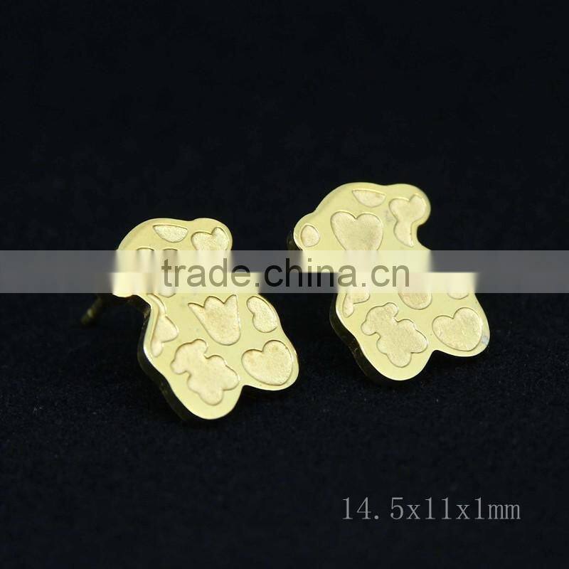 bear stud earrings customized on sale