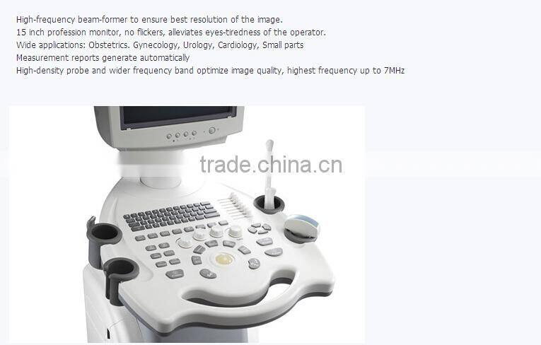 Full Digital Trolley Ultrasound Scanner RUS-5100 for Abdomen, OB/GYN, Small parts, Urology, Cardiology