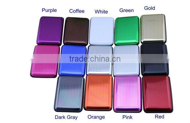 Wholesale 9 Colors NEW Deluxe Aluma Wallet Credit Card Holder Anti RFID Scanning Aluminum Case Box