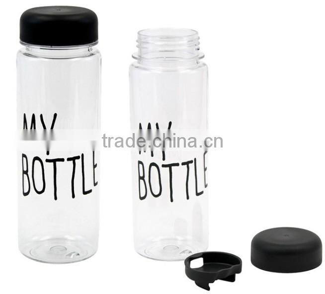 500ml plastic sport water bottle/water plastic bottle/my bottle with cloth bag