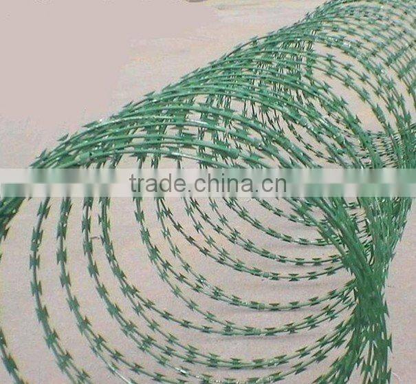 Galvanized&Pvc coated razor barbed wire