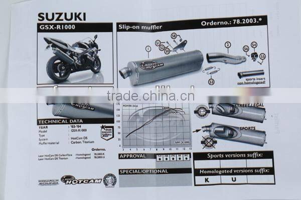 For SUZUKI GSX-R1000 2003-2004 SM Motorcycle Exhaust Pipe LASER HotCam DS slip-on muffler