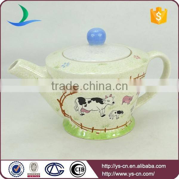 Simple Style Ranch Decal Ceramic Tea Pot For Home