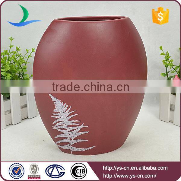 Red color modern ceramic vase home decoration