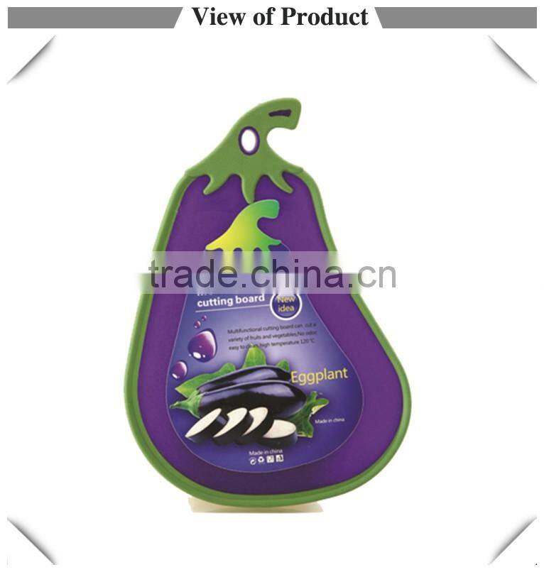 Wholesale food grade eggplant shape plastic vegetable cutting board with best price