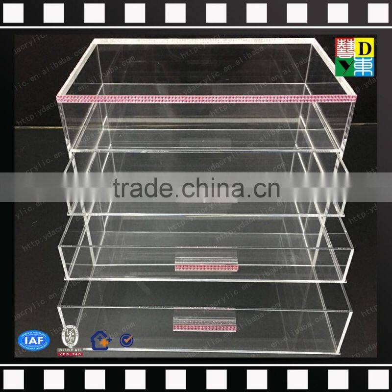 2016 Acrylic cosmetic box with drawer,clear acrylic jewelry cosmetic storage box
