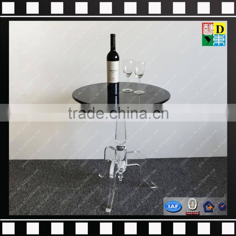 Small round three legs acrylic coffee table from shenzhen yidong