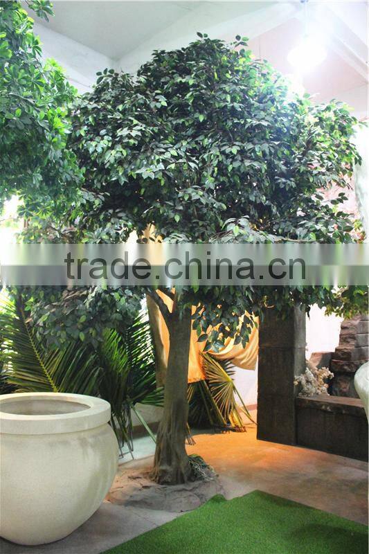 Home garden decoration 100cm to 1000cm Height artificial indoor live plastic ficus red with green big palm tree EZLS05 1015