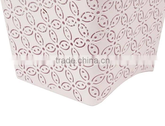 Arc-shape Metal Punched Decorative Trash Can For Home/Office