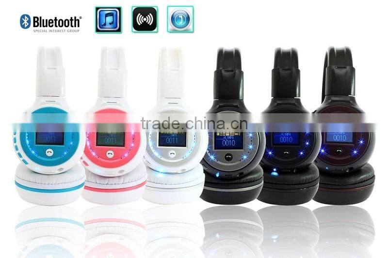 LED Display Screen Wireless Stereo Bluetooth Headset Headphone Handsfree Earphone With Mic, FM Radio, TF Card Slot