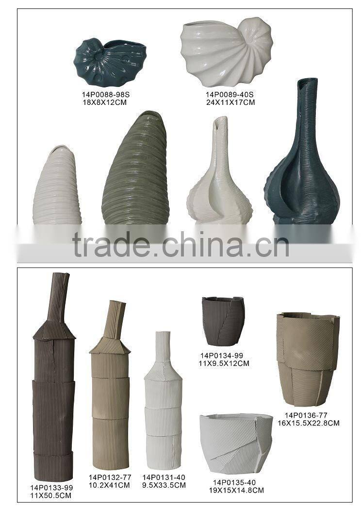 Best Seller Poly Resin Long Cone Shell Vase