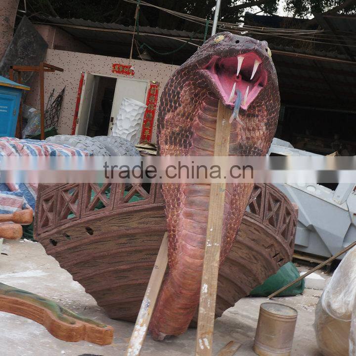 Life size snake with logo decoration for zoo or theme park
