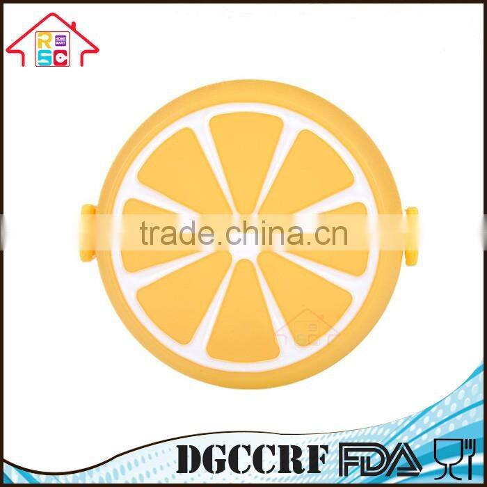 NBRSC Lemon Shaped 2 Layers Round Microwave Bento Lunch Box Kids Picnic Food Plastic Container