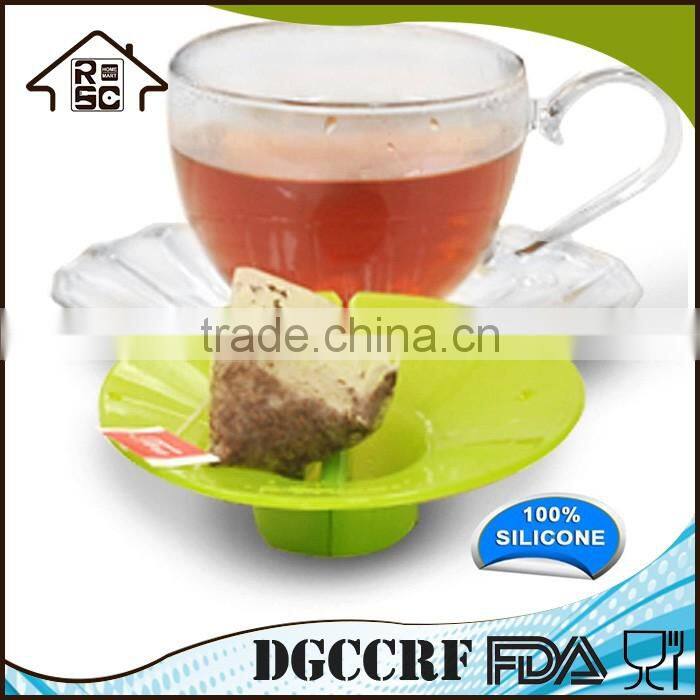 NBRSC Strict Quality Control Manufacturer Tea Bag Buddy Silicone Cup Cover with String Holder