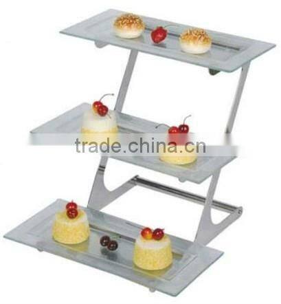 12 bowls step black stainless steel buffet display stand