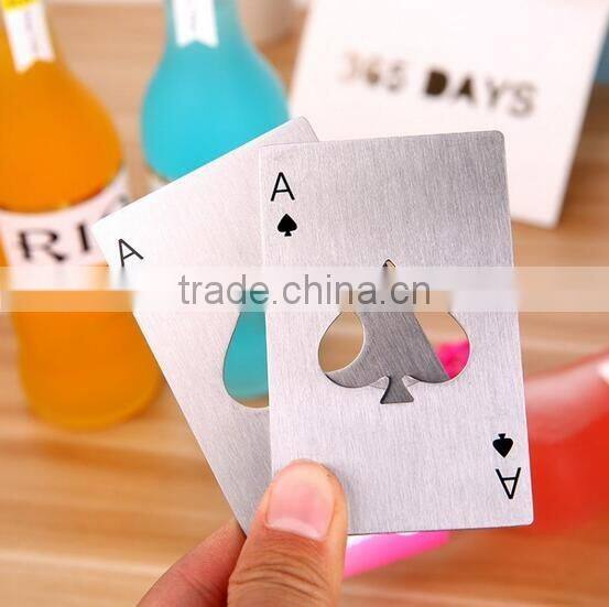 wholesale metal stainless steel poker shape beer bottle opener