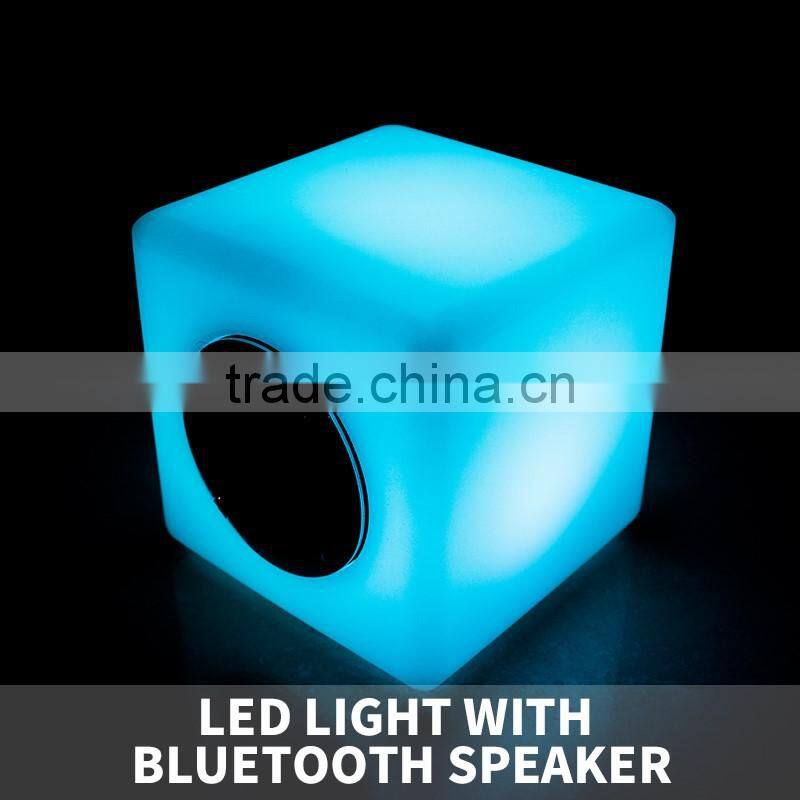 wireless bluetooth speaker with led light/ mini portable bluetooth speaker/ cube bluetooth speaker table lamp