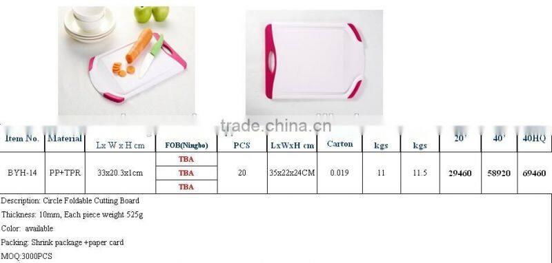 Plastic Circle Foldable Cutting Board
