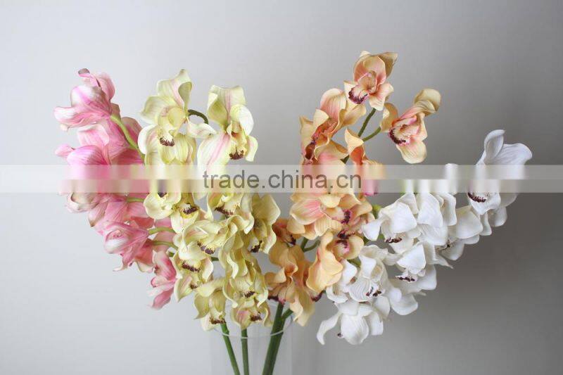 Real touch Decorative Artificial Cymbidium orchid flower for landscaping decoration