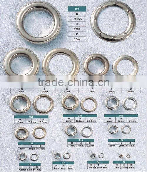 60# metal eyelet with dia62mm ,brass grommet with high quality