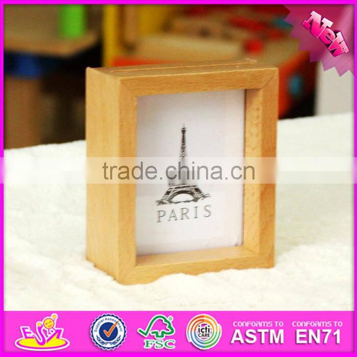 2016 hot sale baby wooden mini photo frame, most popular kids wooden mini photo frame W09A054