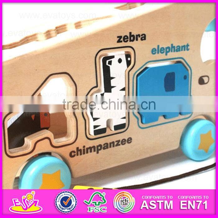 Wholesale pull back model wooden bus toy,Promotional give away funny play pull back mini cheap bus toy W05B117