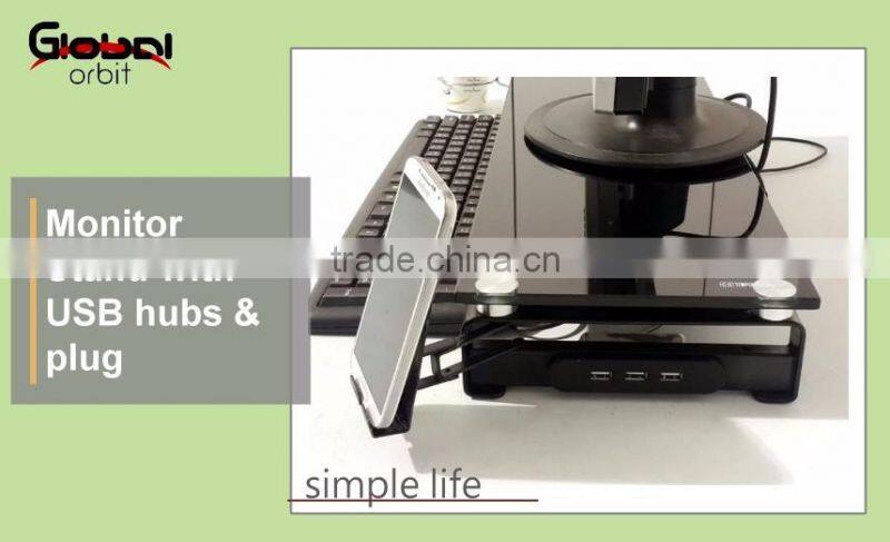 glass computer lcd monitor stand,metal display rack