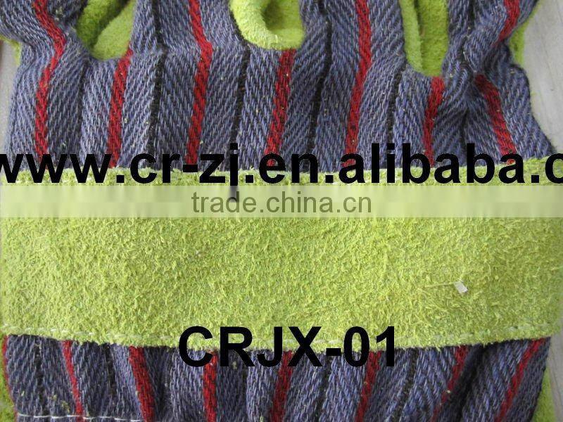 Industrial Safety Gloves heat resistant bbq cow grain tight split leather finger protection /combined working gloves