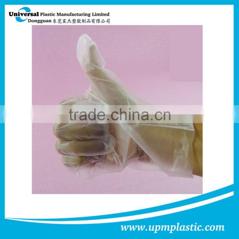 Disposable LDPE plastic gloves gauntlet for food processing