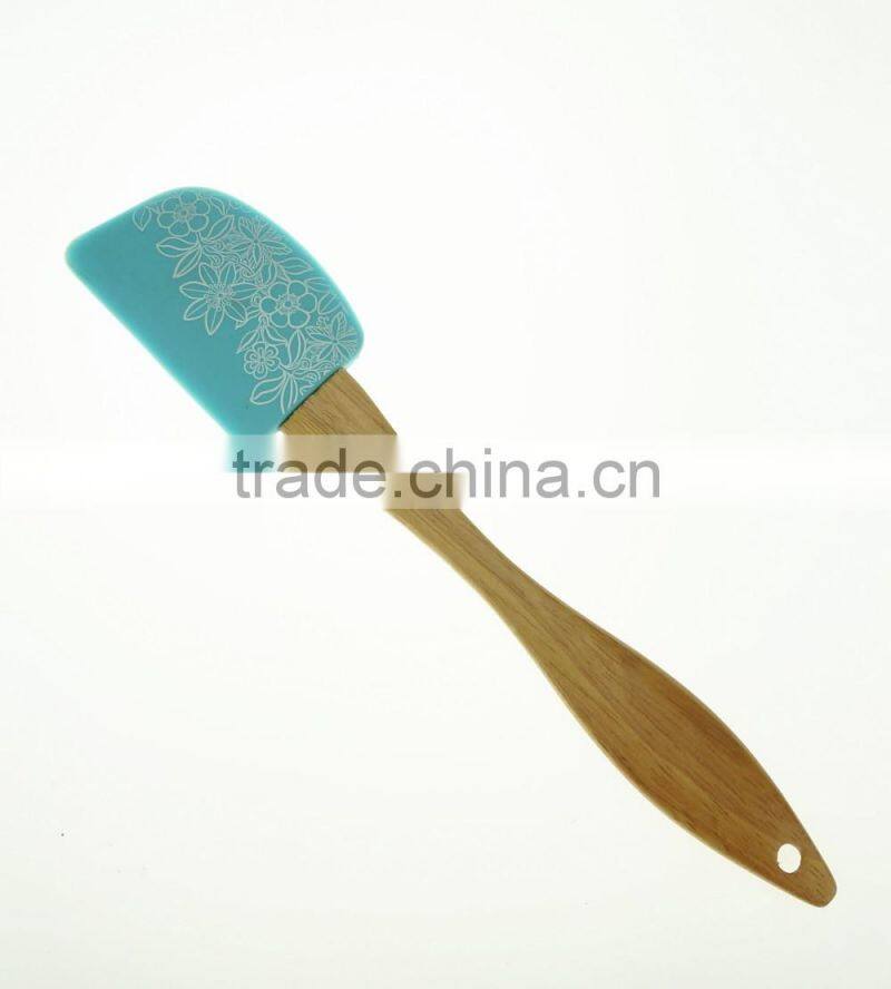 12083 Silicone Spatular scraper Silicone Cream Spatular with wooden Handle