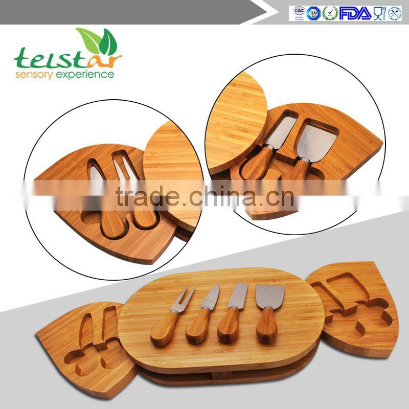 Manufacturers selling 100% of the natural bamboo cheese board and sliding out type and cutlery drawer