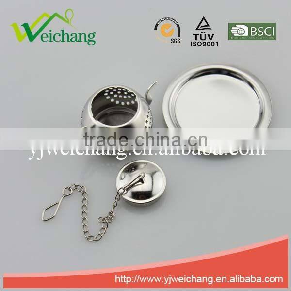WCTS181 Good quality Hot sale Stainless Steel Teapot Shape funny shape Tea Ball Tea Infuser with tray