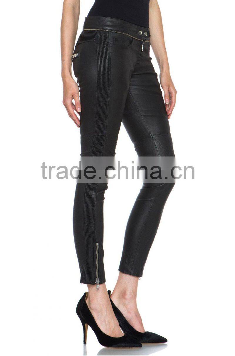 New Womens Sexy Black Tight Skinny Leather Pant Lambskin 4 6 8 10 12 14 16