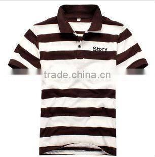 mens custom yarn-dyed short sleeve,summer men's cotton stripe polo shirt
