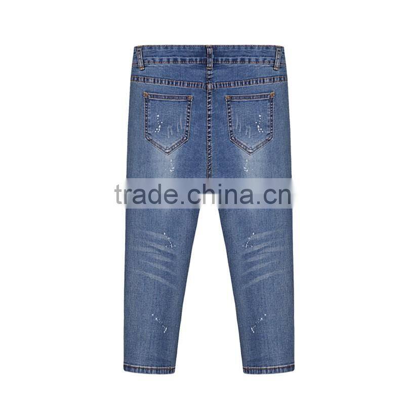 2016 Euro fashion style jeans personality skinny trousers cropped Jeans