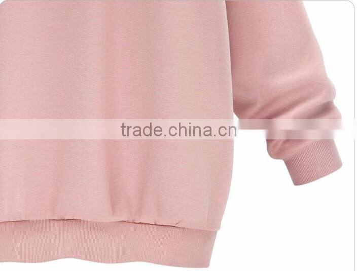 2017 New Style Round Neck Long Sleeve Plain Women Sweater Pullover Hoodies