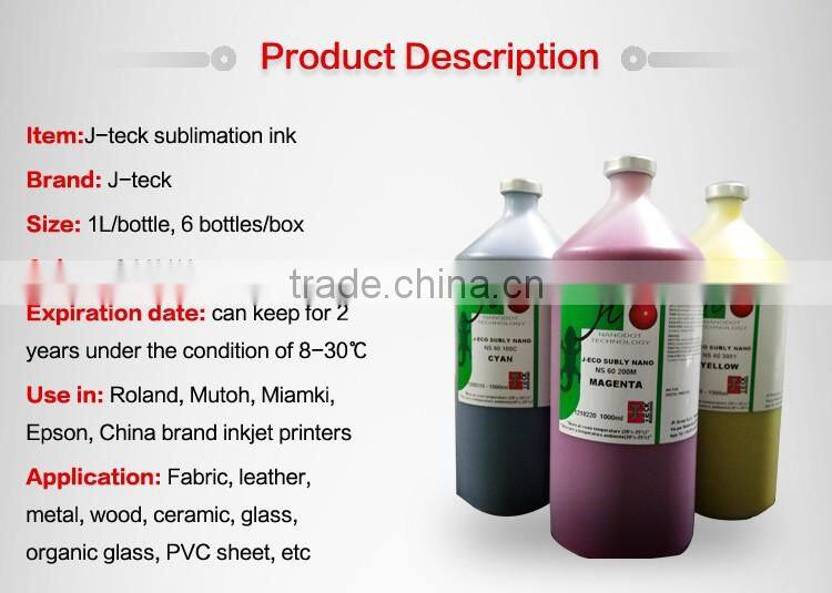C.M.Y.K color Italy J-teck sublimation dye ink 1000ml