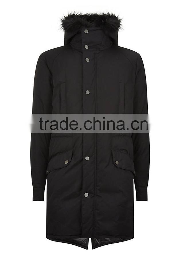 Ultrawarm 2-way zip closure black winter mens long parka