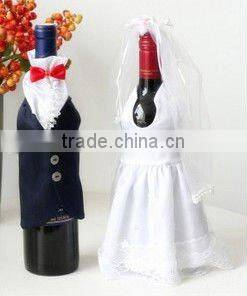 Satin wedding wine bottle cover bag