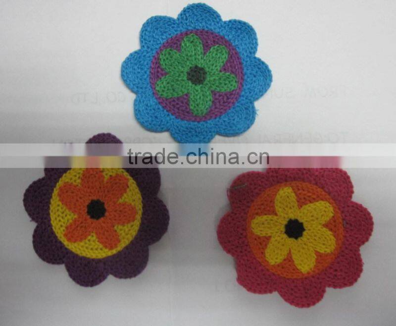 crochet cotton flower patches for clothes