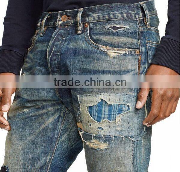 Biker Jeans Fashion Denim trousers(LOTK015)