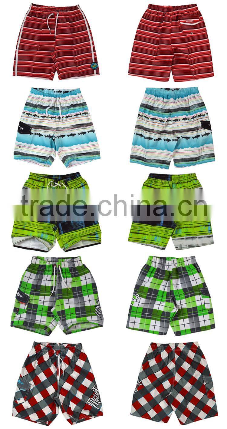 sea and dolphin print fabric boy beach shorts