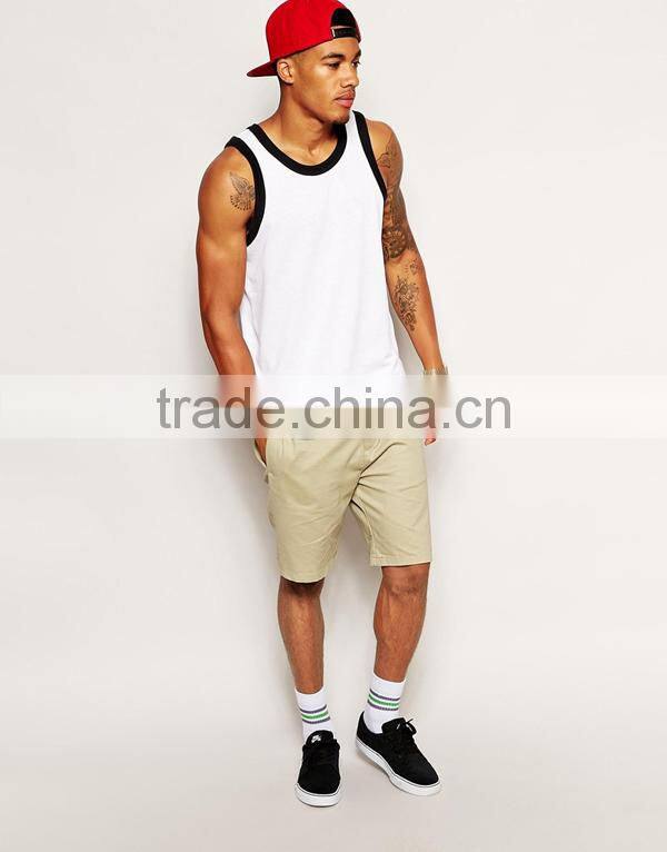 Plain White Stringer Mens Tank Tops Wholesale