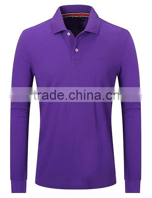 Custom mens long sleeve blank polo shirt