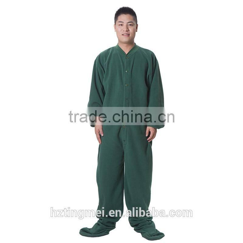 100 polyesre polar fleece fashion adult onesie plain colour for men