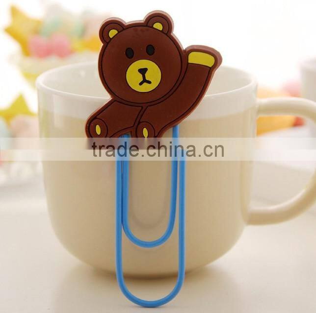 Planner clip nimal shape silica gel paper clip customizable cartoon clip