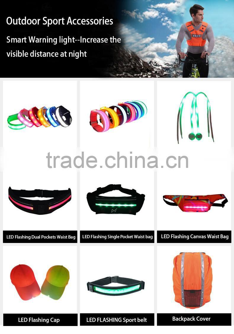 Hi vis reflective night safety led cycling training vest