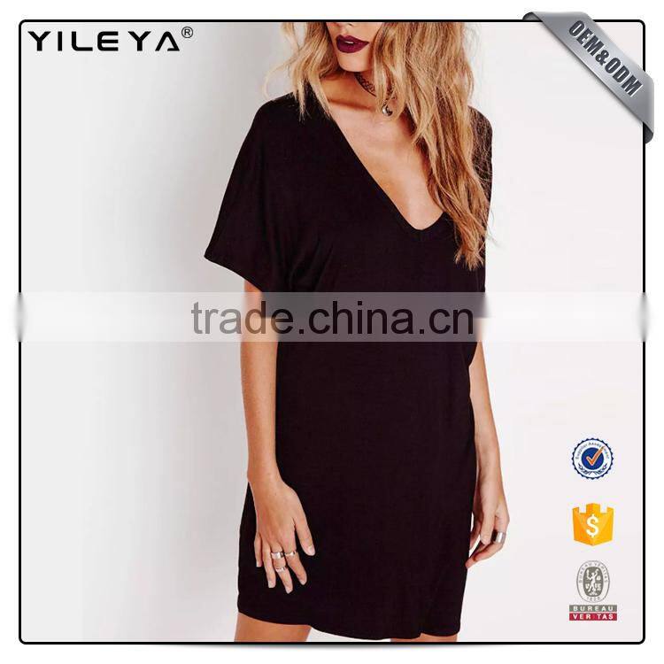 Summer long style girl tee short sleeve custon women cotton t shirt