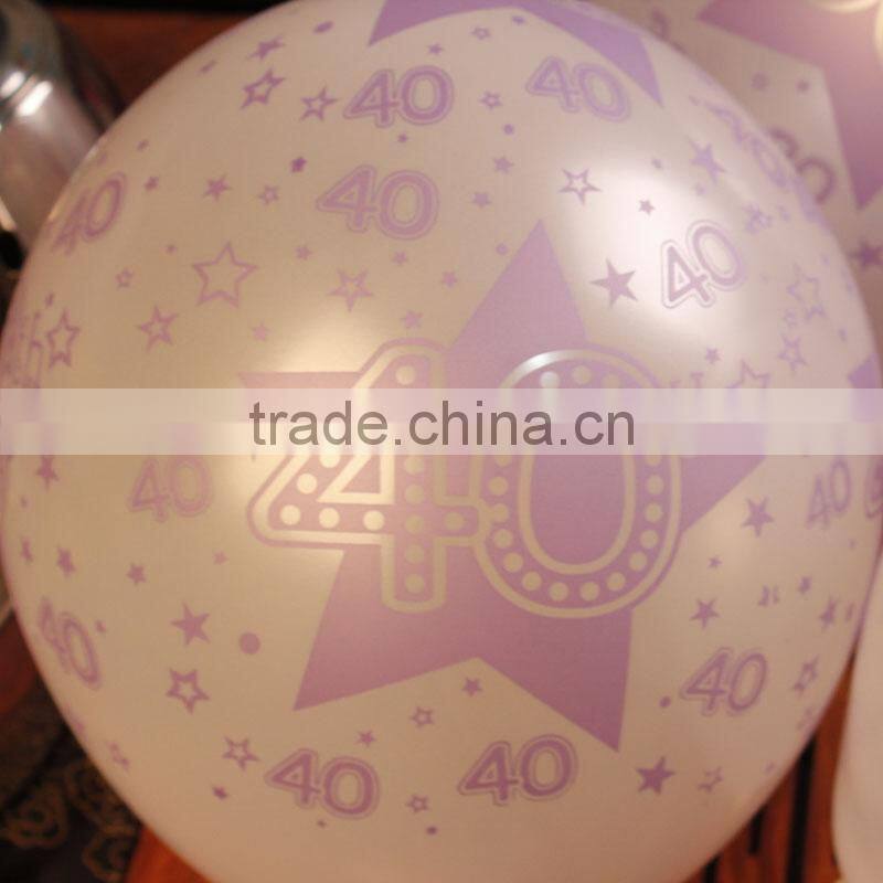 Printed 30 40 50 years Birthday Celebration Latex Balloon, Party Decoration Balloon