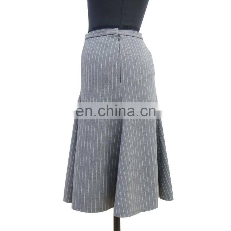 high quality elegant office knee length formal stripe trumpet skirt